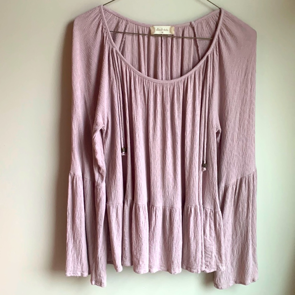 Altar’d State pink long sleeve top with flower beads details